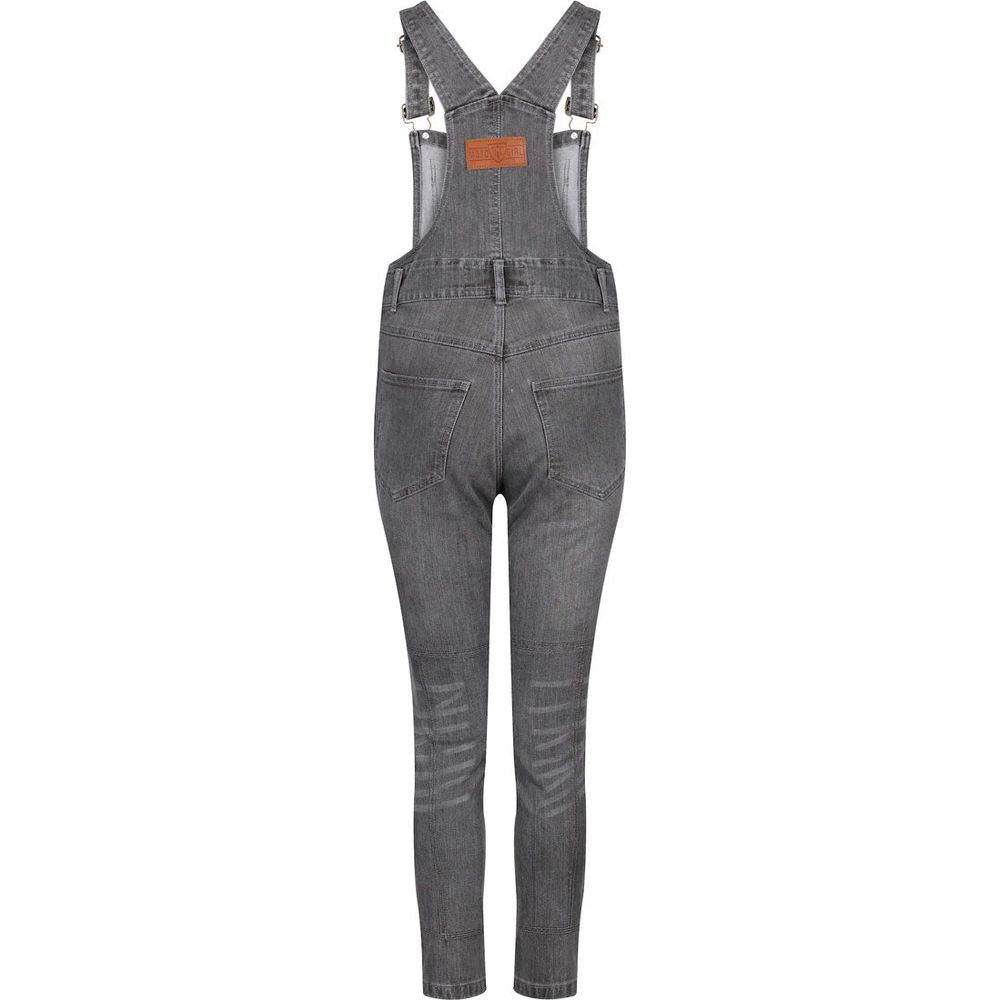 MotoGirl Daisy Ladies Dungaree Grey (Image 3) - ThrottleChimp