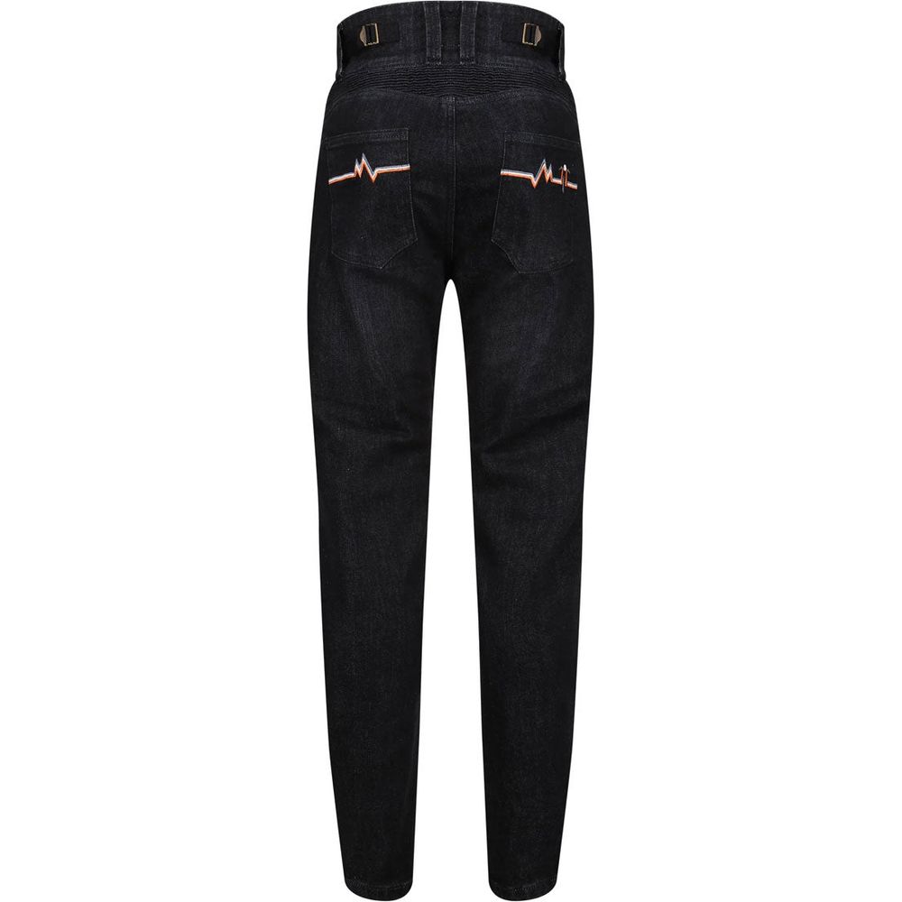 MotoGirl Ellie Ladies Jeans Black (Image 2) - ThrottleChimp