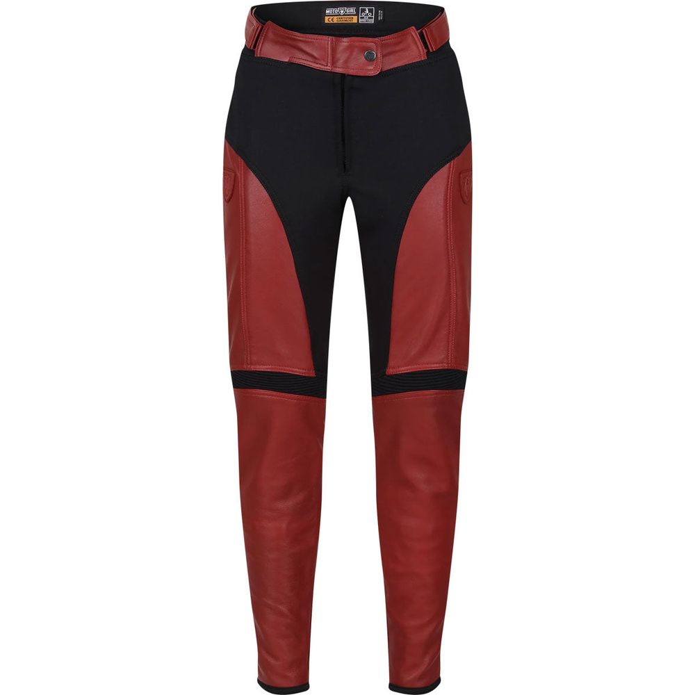 MotoGirl Fiona Ladies Leather Trouser Red - ThrottleChimp