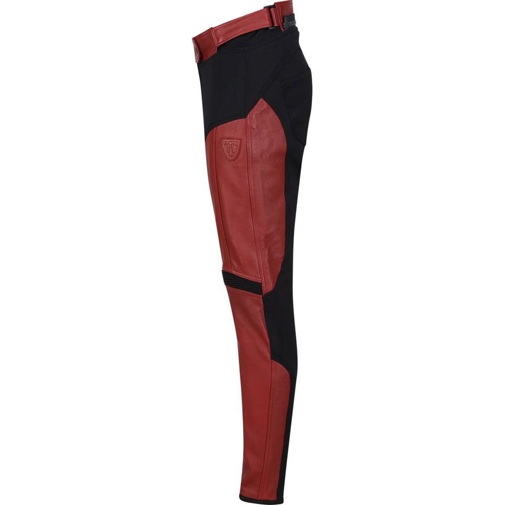 MotoGirl Fiona Ladies Leather Trouser Red (Image 2) - ThrottleChimp