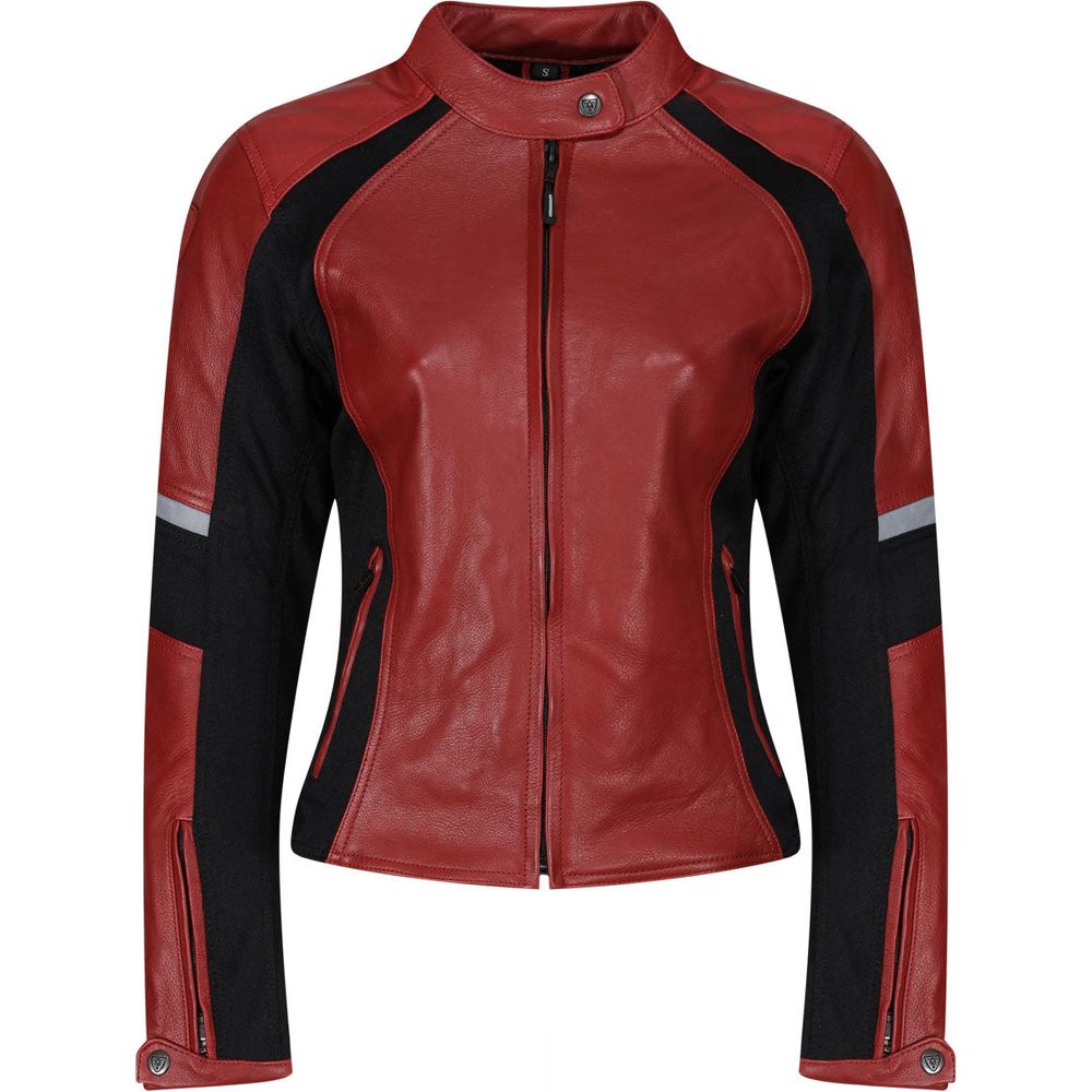 MotoGirl Fiona Ladies Leather Jacket Red - ThrottleChimp