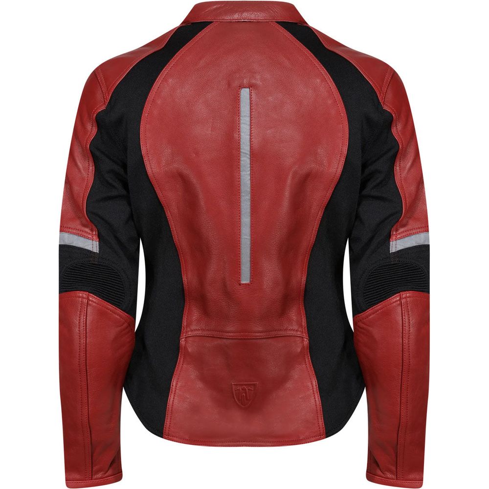 MotoGirl Fiona Ladies Leather Jacket Red (Image 2) - ThrottleChimp