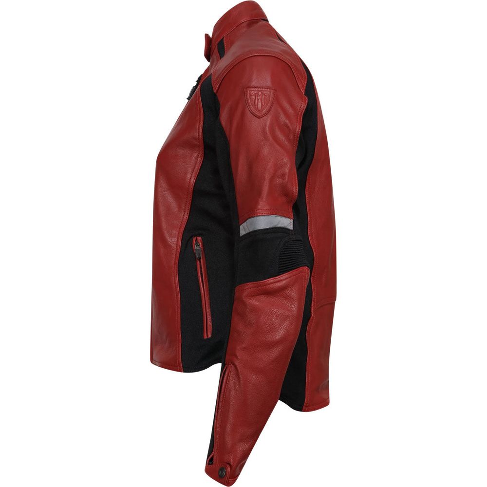 MotoGirl Fiona Ladies Leather Jacket Red (Image 3) - ThrottleChimp