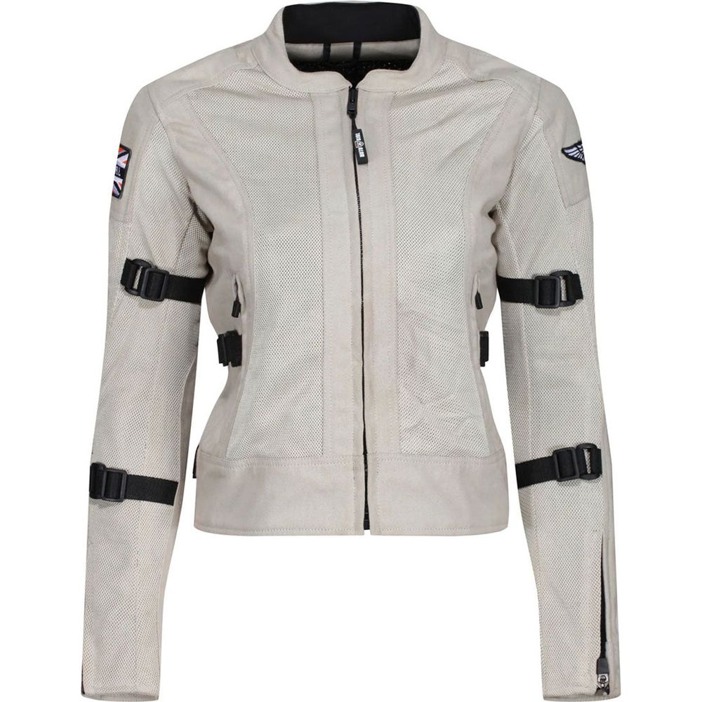 MotoGirl Jodie Summer Ladies Textile Jacket Natural - ThrottleChimp