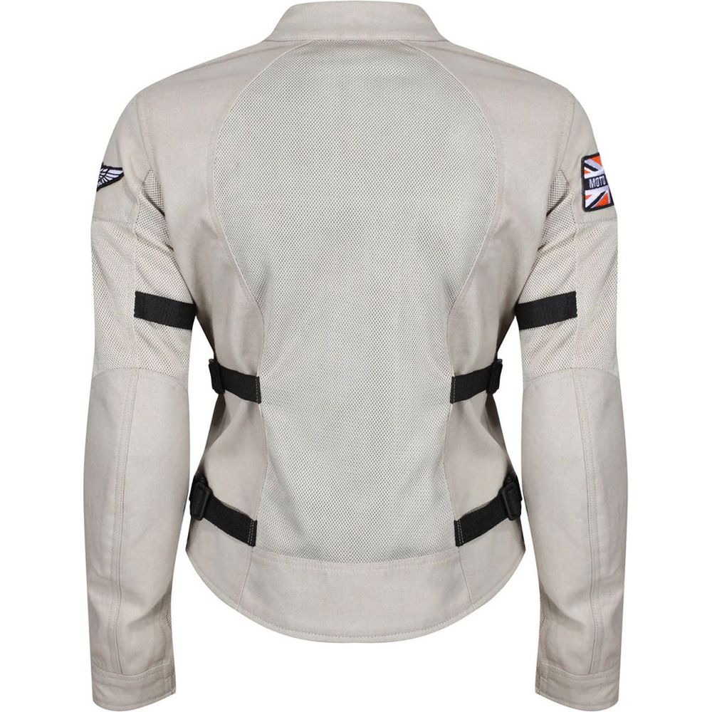 MotoGirl Jodie Summer Ladies Textile Jacket Natural (Image 2) - ThrottleChimp