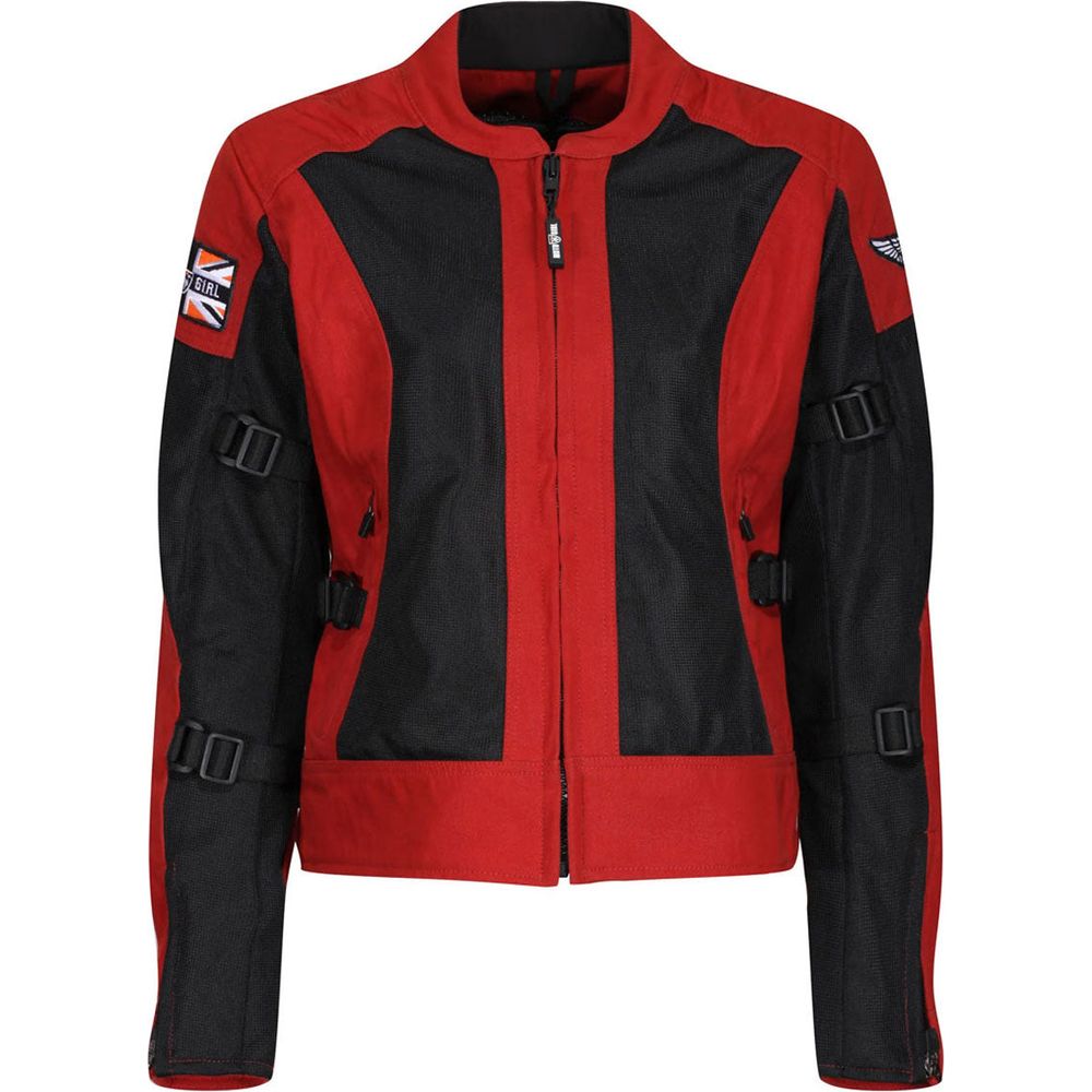 MotoGirl Jodie Summer Ladies Textile Jacket Red - ThrottleChimp