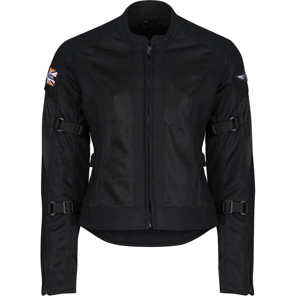 MotoGirl Jodie Summer Ladies Textile Jacket Black - ThrottleChimp