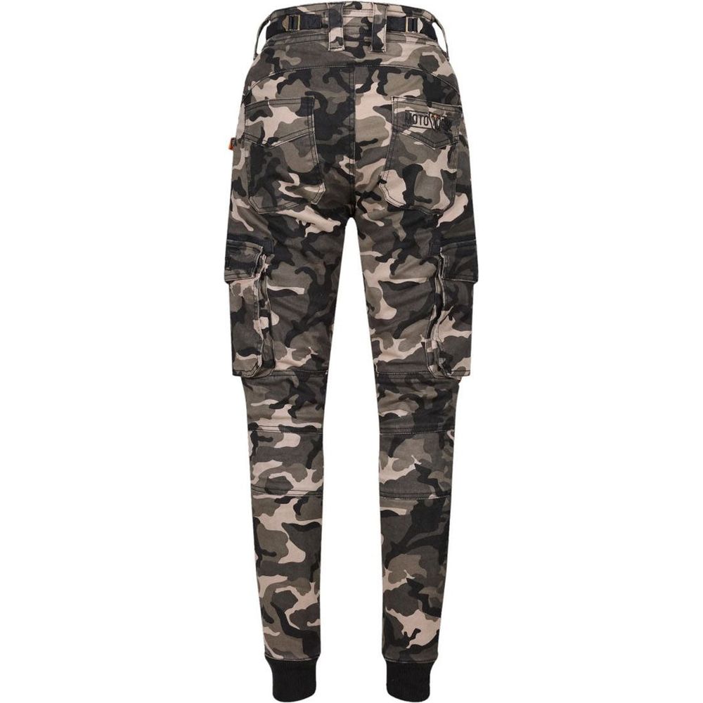 MotoGirl Lara Ladies Cargo Trouser Camo (Image 2) - ThrottleChimp