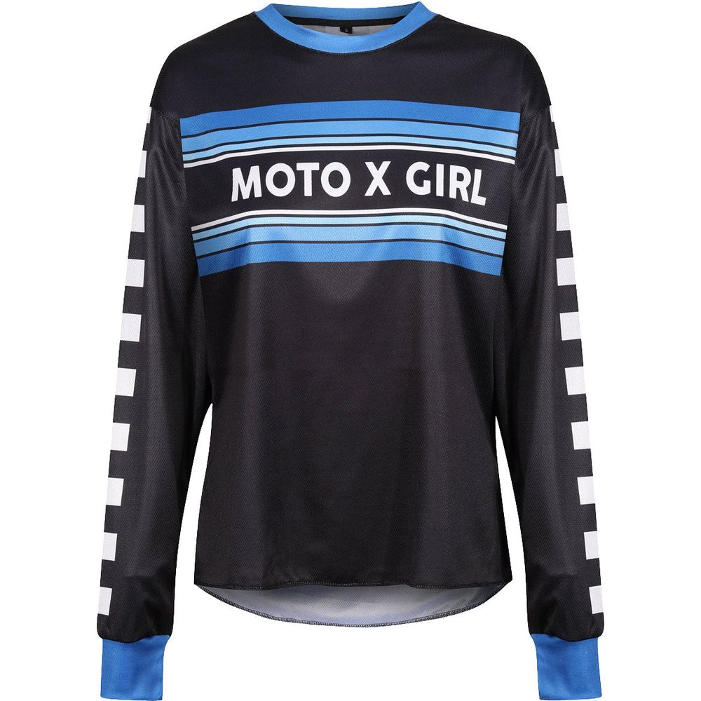 MotoGirl MX Ladies Jersery Chequered Blue / Black - ThrottleChimp