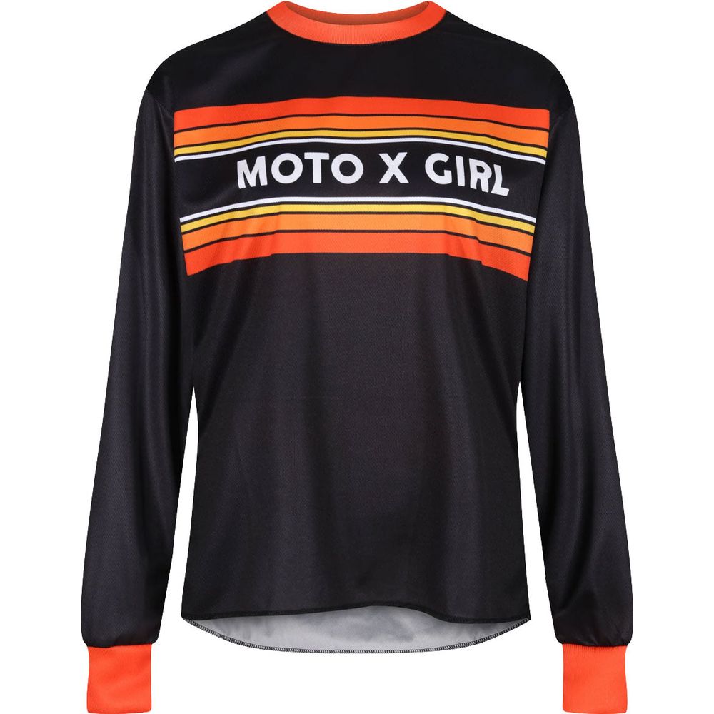 MotoGirl MX Ladies Jersery Chequered Orange / Black - ThrottleChimp