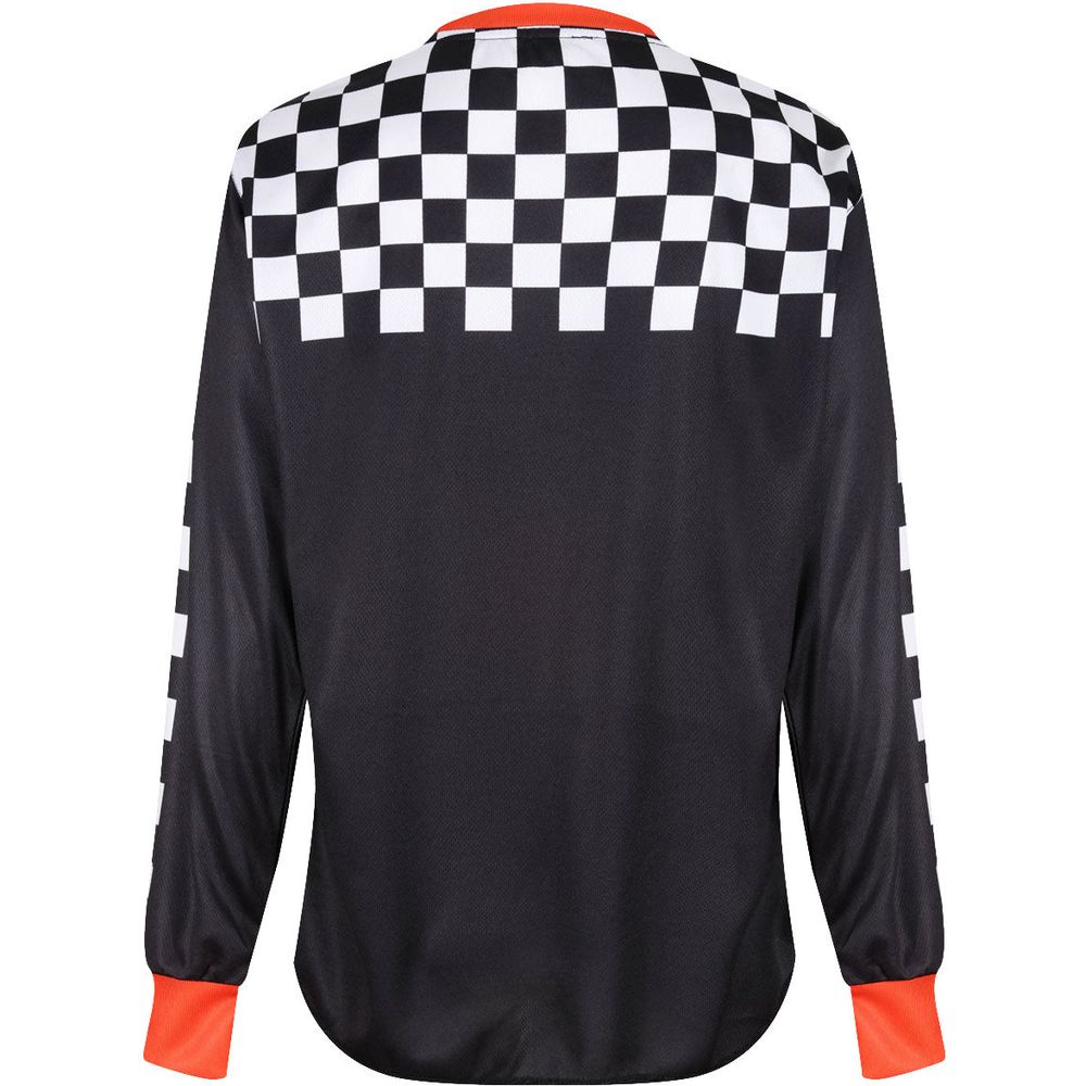 MotoGirl MX Ladies Jersery Chequered Orange / Black (Image 2) - ThrottleChimp