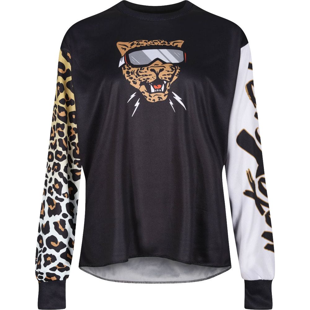 MotoGirl MX Ladies Jersery Leopard Black - ThrottleChimp