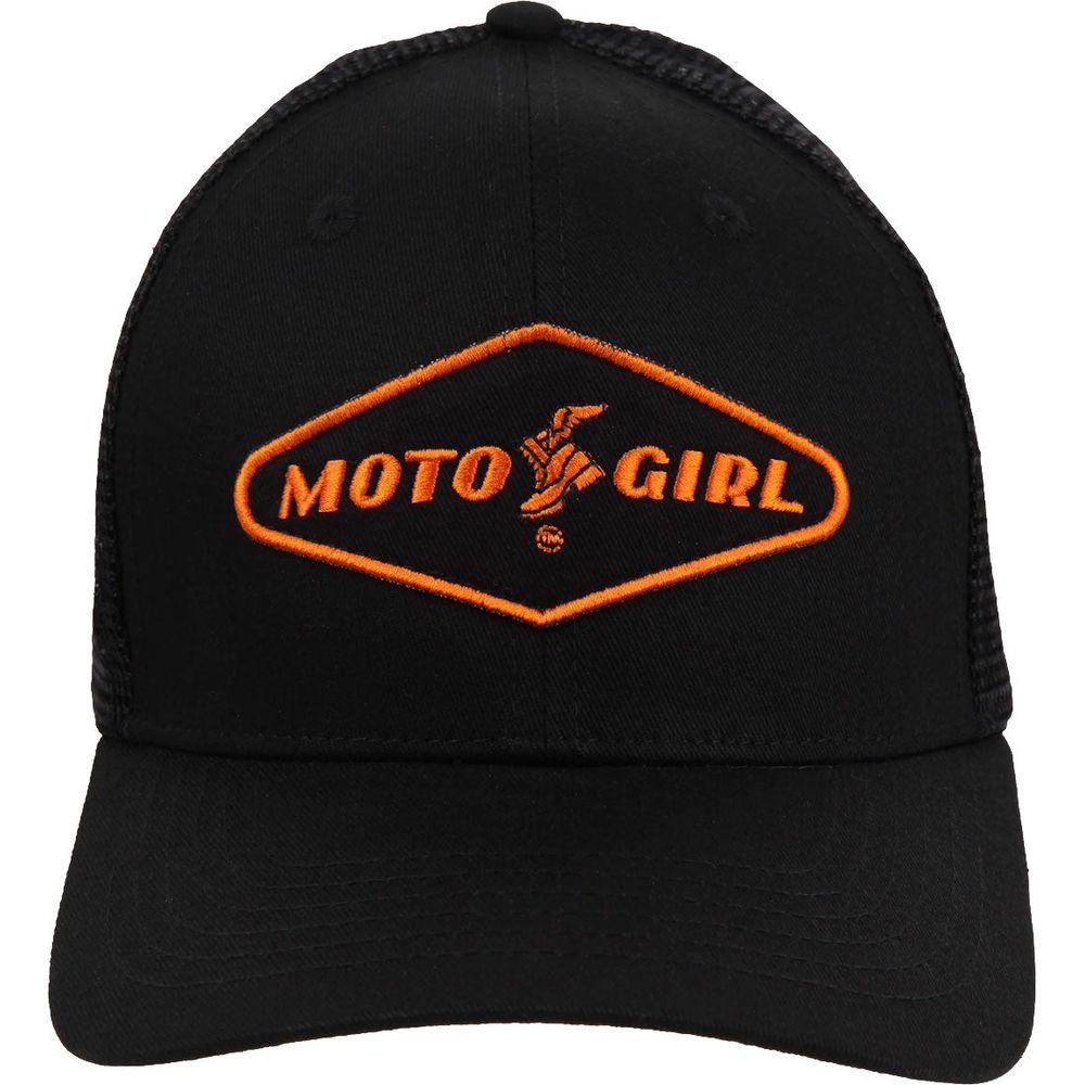 MotoGirl Patch Ladies Mesh Cap Black (Image 2) - ThrottleChimp