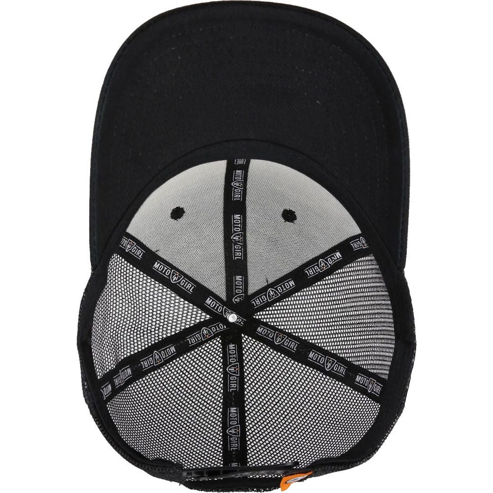 MotoGirl Patch Ladies Mesh Cap Black (Image 3) - ThrottleChimp