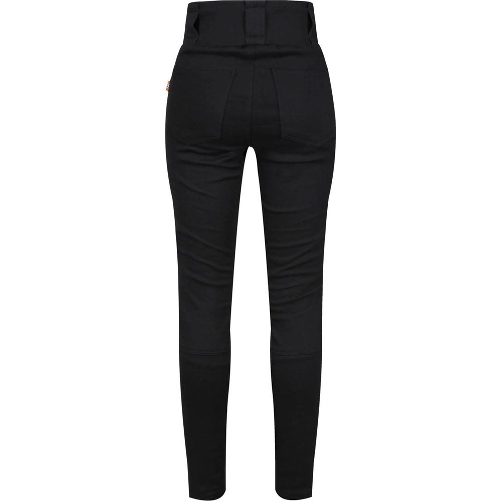 MotoGirl Ribbed Knee Ladies Leggings Black (Image 2) - ThrottleChimp