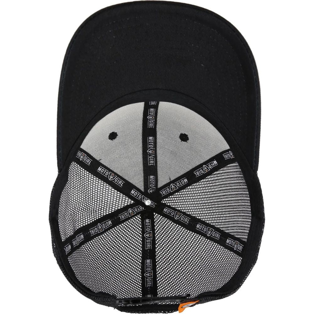 MotoGirl Ladies Shield Cap Black FREE 1 YEAR Returns, FREE UK Delivery | ThrottleChimp