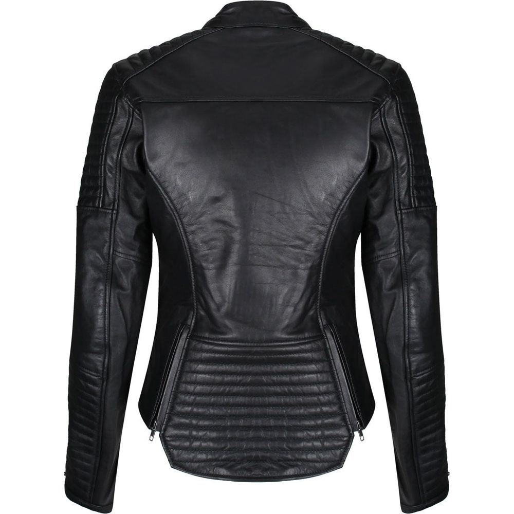 MotoGirl Valerie Ladies Leather Jacket Black (Image 2) - ThrottleChimp