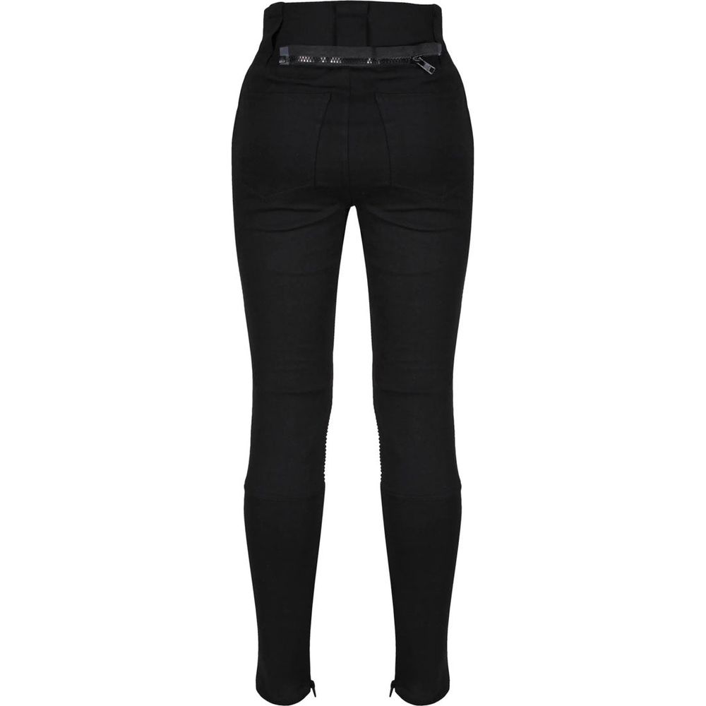 MotoGirl Ladies Zip Leggings Black (Image 2) - ThrottleChimp