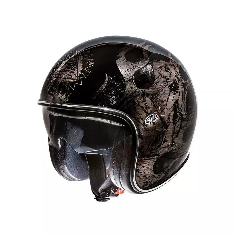 Premier Vintage BD Open Face Helmet Black / Chrome - ThrottleChimp