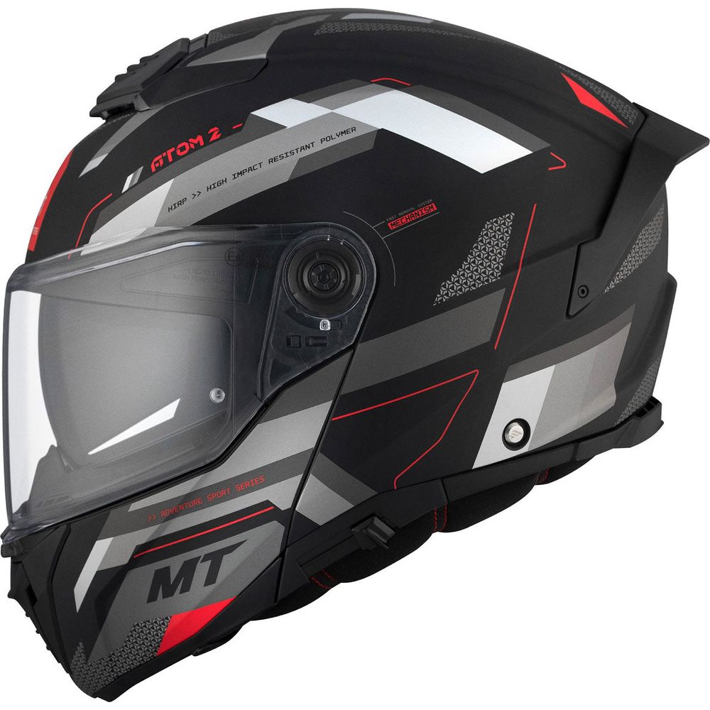 MT Atom 2 Bast D5 Flip-Up Helmet Matt Black / Grey (Image 5) - ThrottleChimp