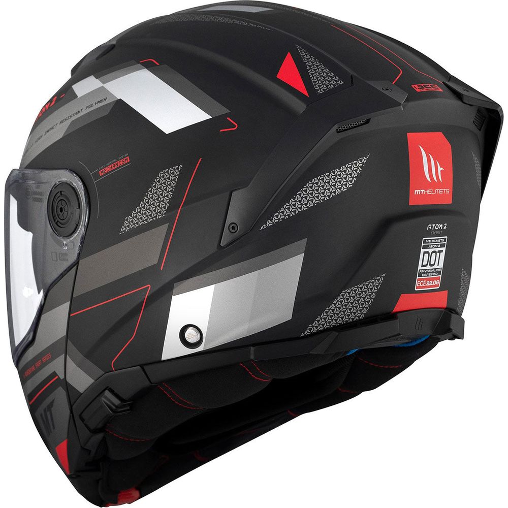 MT Atom 2 Bast D5 Flip-Up Helmet Matt Black / Grey (Image 6) - ThrottleChimp