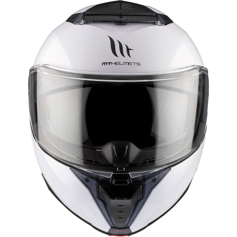 MT Atom 2 Solid Flip-Up Helmet Gloss White (Image 3) - ThrottleChimp