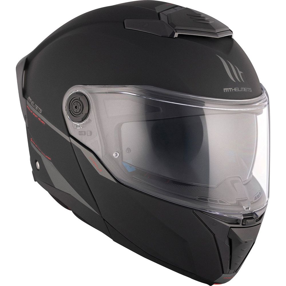 MT Atom 2 Solid Flip-Up Helmet Matt Black FREE 1 YEAR Returns, FREE UK Delivery | ThrottleChimp