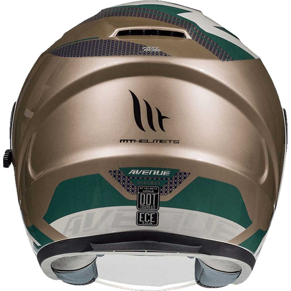 MT Avenue Sideway Open Face Helmet Gold / Green (Image 4) - ThrottleChimp