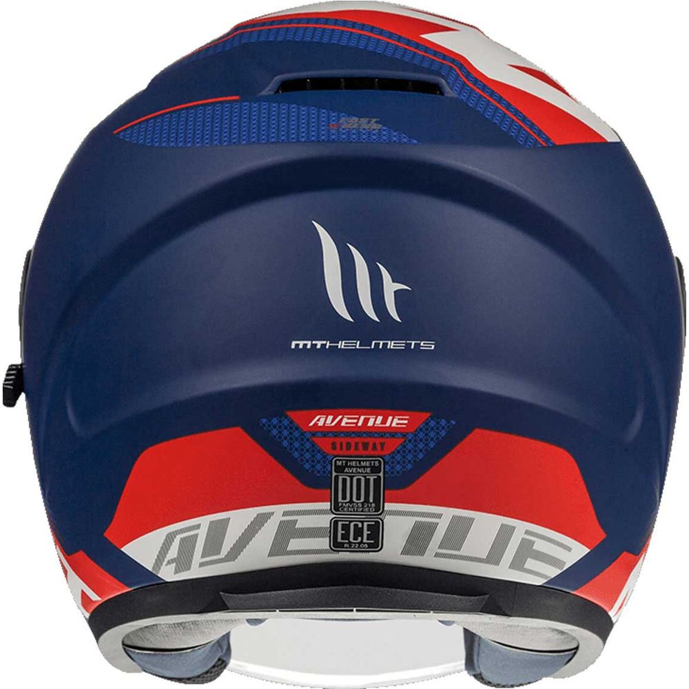 MT Avenue Sideway Open Face Helmet Matt Blue / Red / White (Image 4) - ThrottleChimp