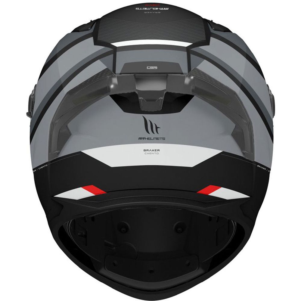 MT Braker SV Chento B0 Full Face Helmet Matt Black / White (Image 3) - ThrottleChimp