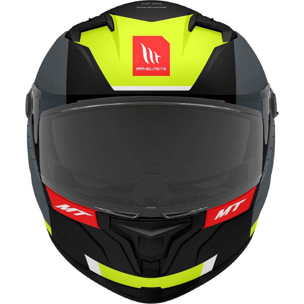 MT Braker SV Chento B3 Full Face Helmet Matt Black / Fluo Yellow (Image 2) - ThrottleChimp