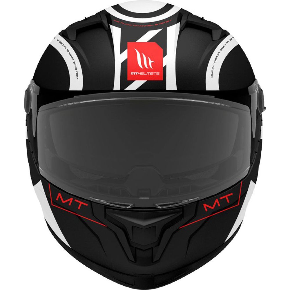 MT Braker SV Inox A0 Full Face Helmet Matt Black / White (Image 2) - ThrottleChimp