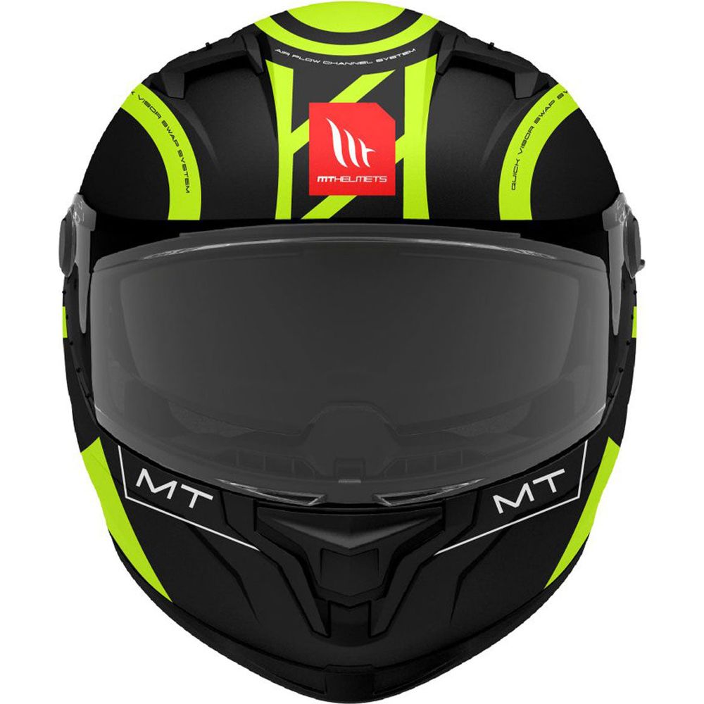 MT Braker SV Inox A3 Full Face Helmet Matt Black / Fluo Yellow (Image 2) - ThrottleChimp