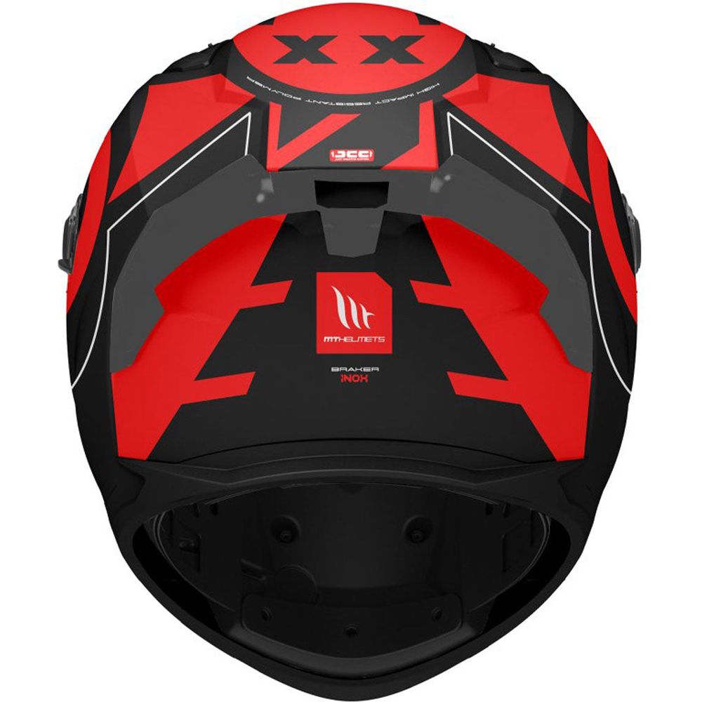 MT Braker SV Inox A5 Full Face Helmet Matt Black / Red (Image 3) - ThrottleChimp