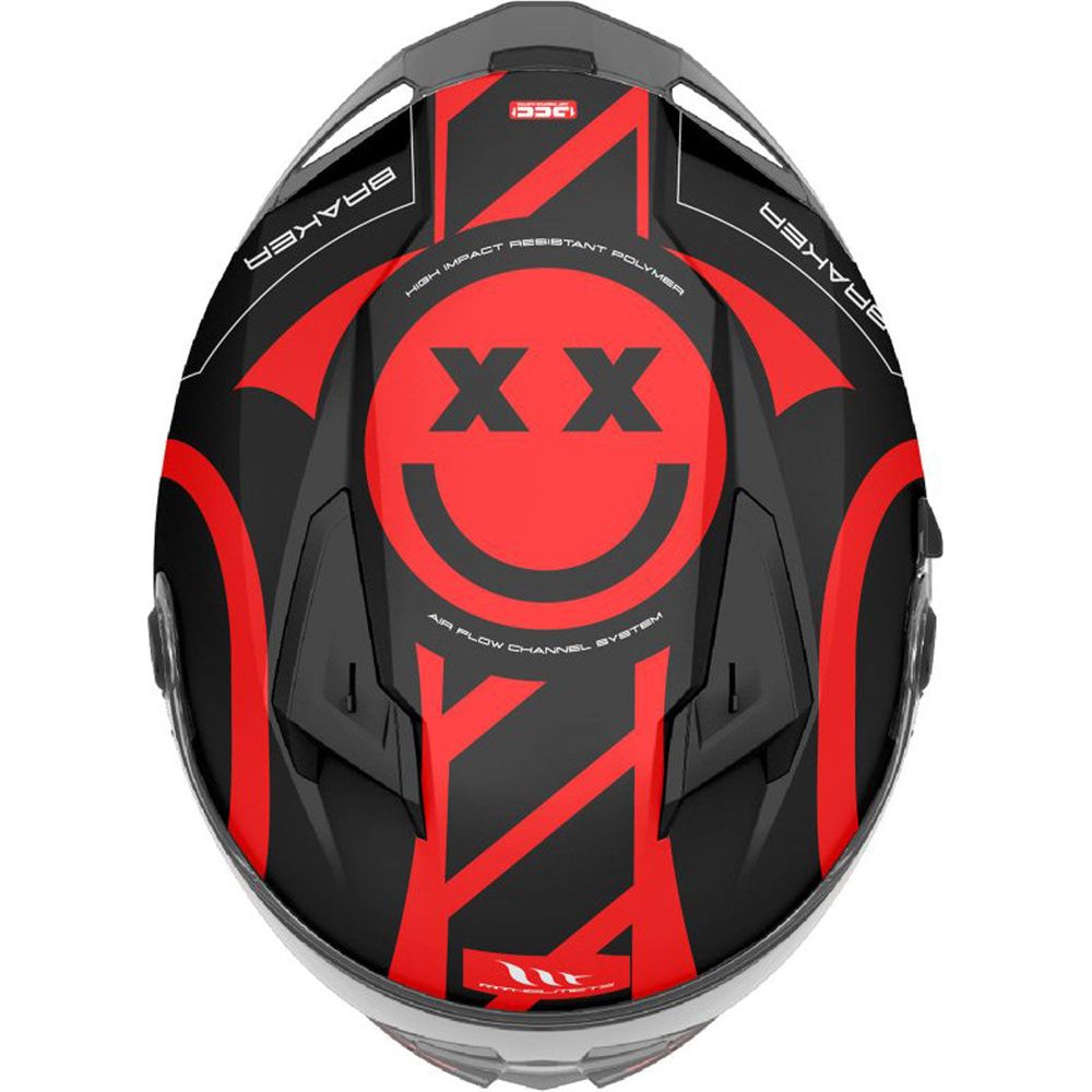 MT Braker SV Inox A5 Full Face Helmet Matt Black / Red (Image 4) - ThrottleChimp