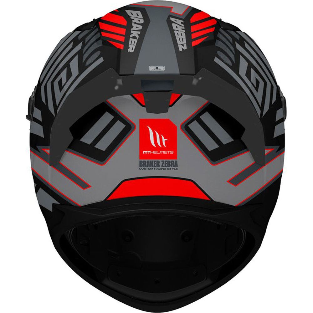 MT Braker SV Zebra B5 Full Face Helmet Matt Black / Red (Image 2) - ThrottleChimp