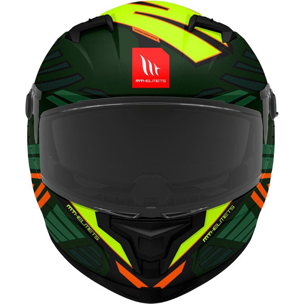 MT Braker SV Zebra C6 Full Face Helmet Matt Black / Green (Image 2) - ThrottleChimp