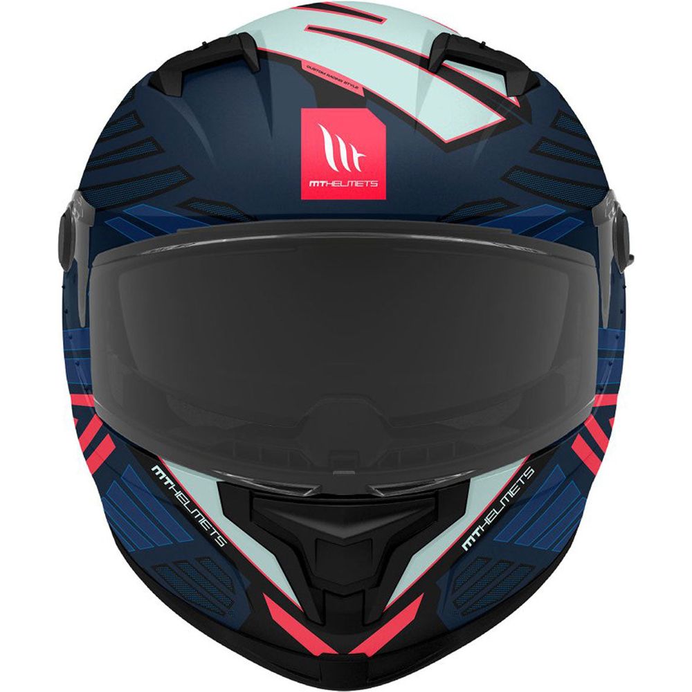 MT Braker SV Zebra C7 Full Face Helmet Matt Black / Blue (Image 2) - ThrottleChimp