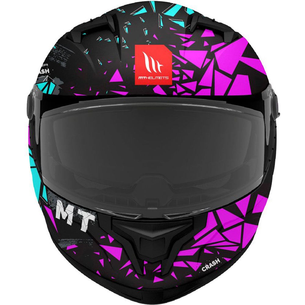 MT Braker Crash SV B8 Full Face Helmet Matt Black / Purple / Blue (Image 2) - ThrottleChimp