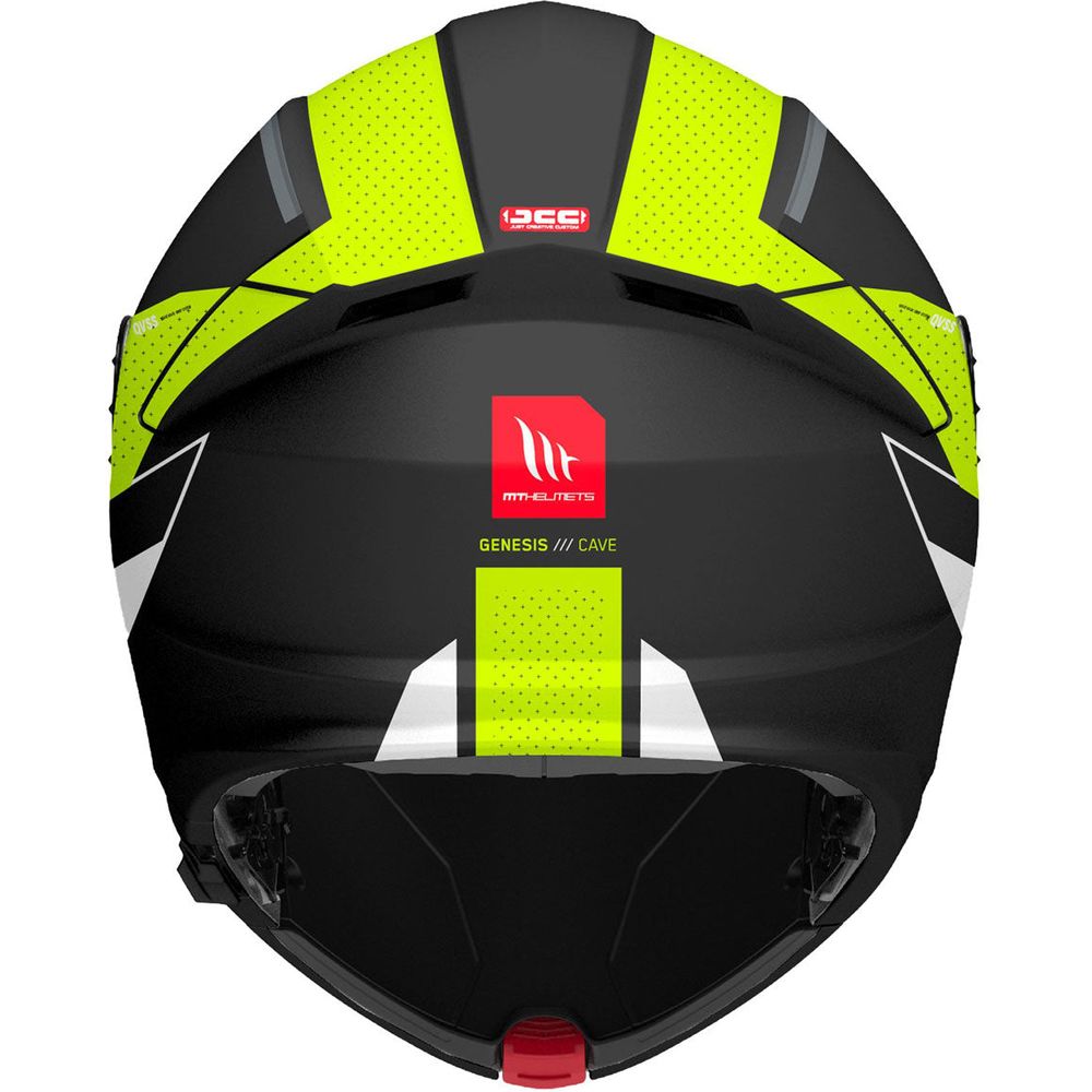 MT Genesis SV Cave A3 Flip-Up Helmet Matt Black / Fluo Yellow (Image 4) - ThrottleChimp