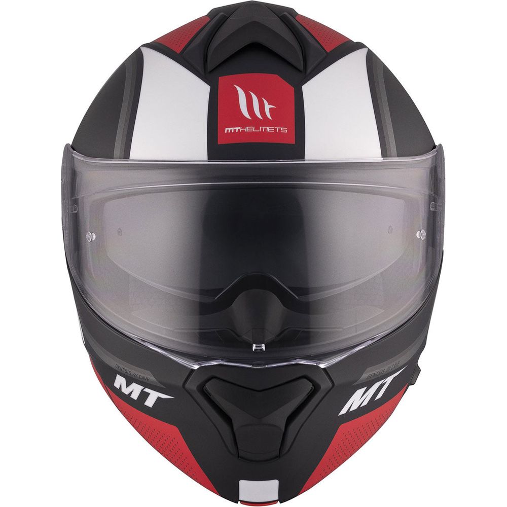 MT Genesis SV Cave A5 Flip-Up Helmet Matt Black / Red FREE 1 YEAR Returns, FREE UK Delivery | ThrottleChimp