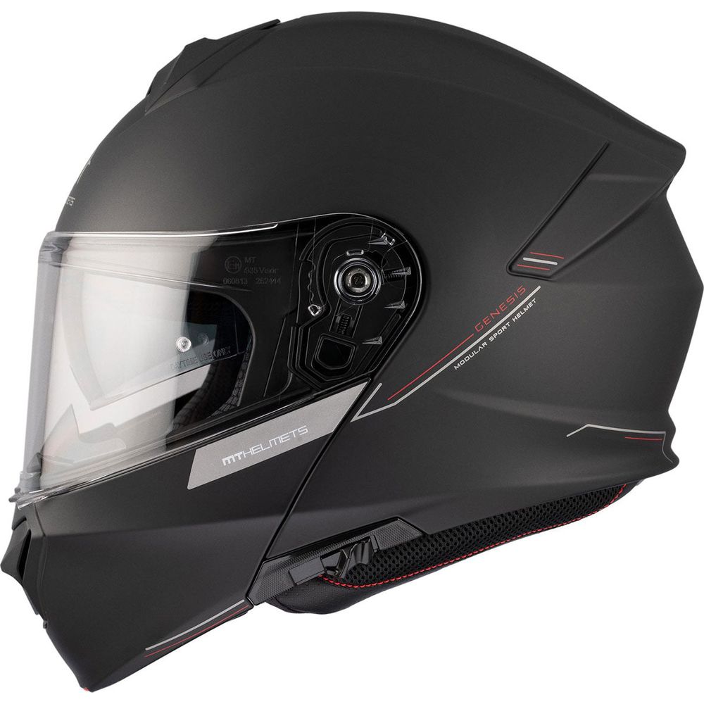 MT Genesis SV Solid A1 Flip-Up Helmet Matt Black (Image 2) - ThrottleChimp