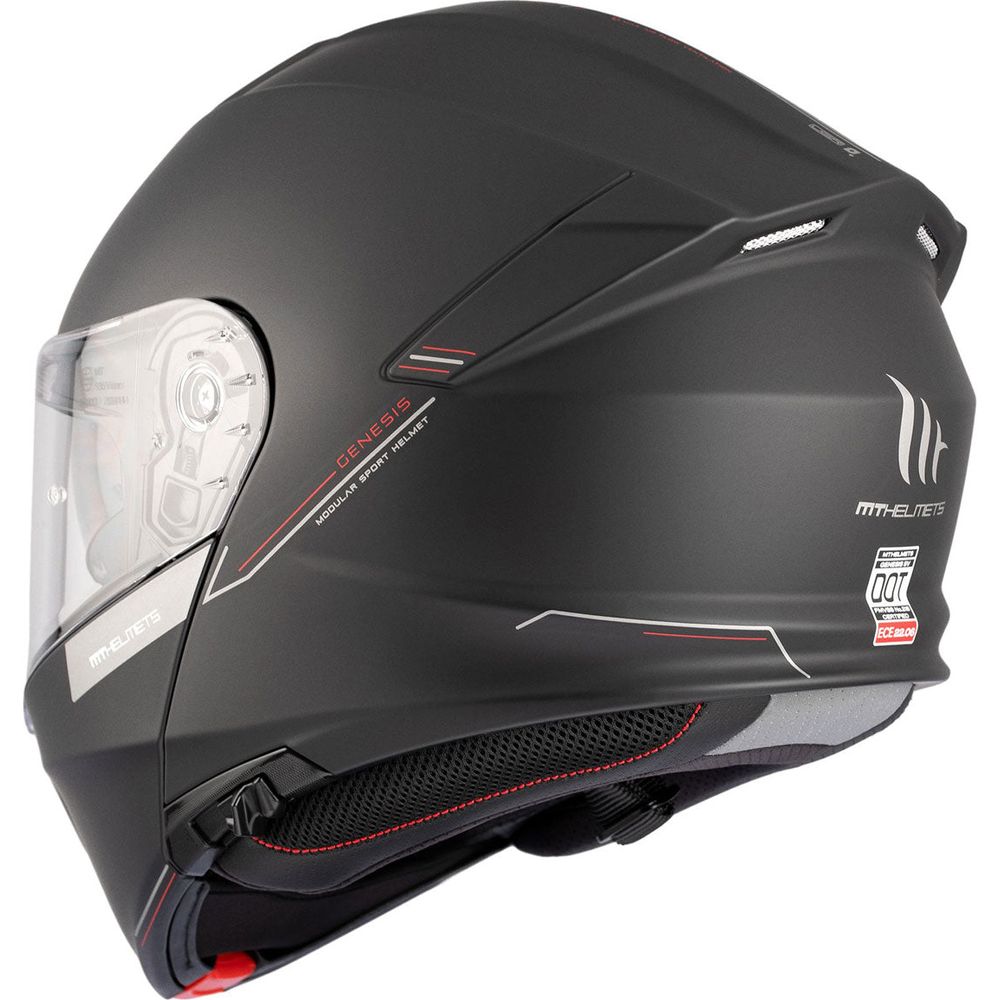 MT Genesis SV Solid A1 Flip-Up Helmet Matt Black (Image 3) - ThrottleChimp