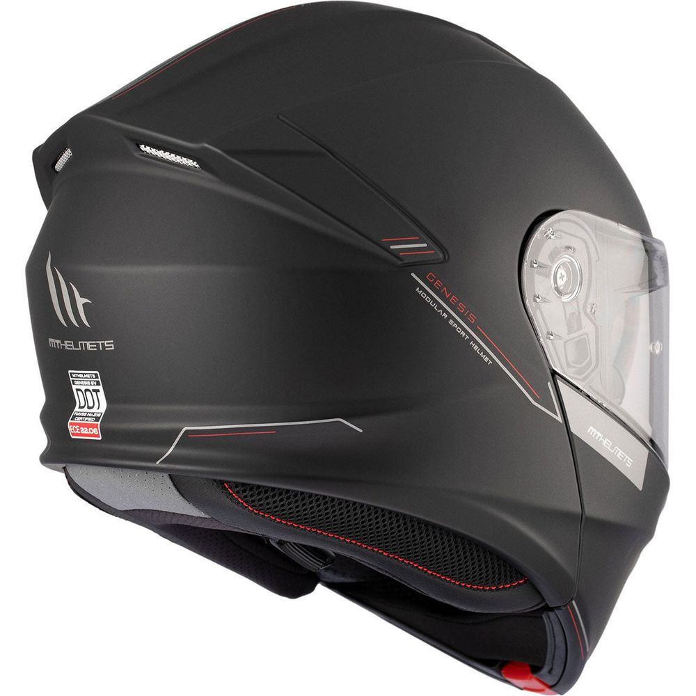 MT Genesis SV Solid A1 Flip-Up Helmet Matt Black (Image 4) - ThrottleChimp