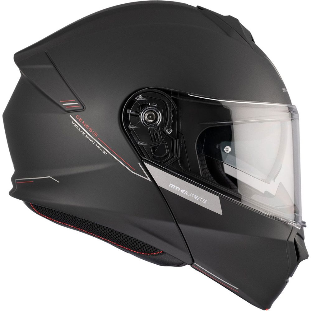 MT Genesis SV Solid A1 Flip-Up Helmet Matt Black (Image 5) - ThrottleChimp