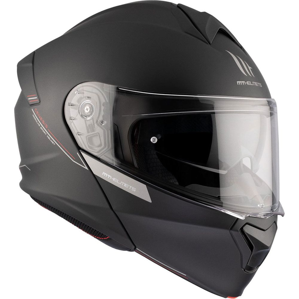 MT Genesis SV Solid A1 Flip-Up Helmet Matt Black (Image 6) - ThrottleChimp