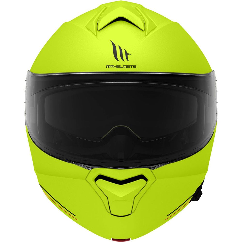 MT Genesis SV Solid A3 Flip-Up Helmet Gloss Fluo Yellow (Image 3) - ThrottleChimp