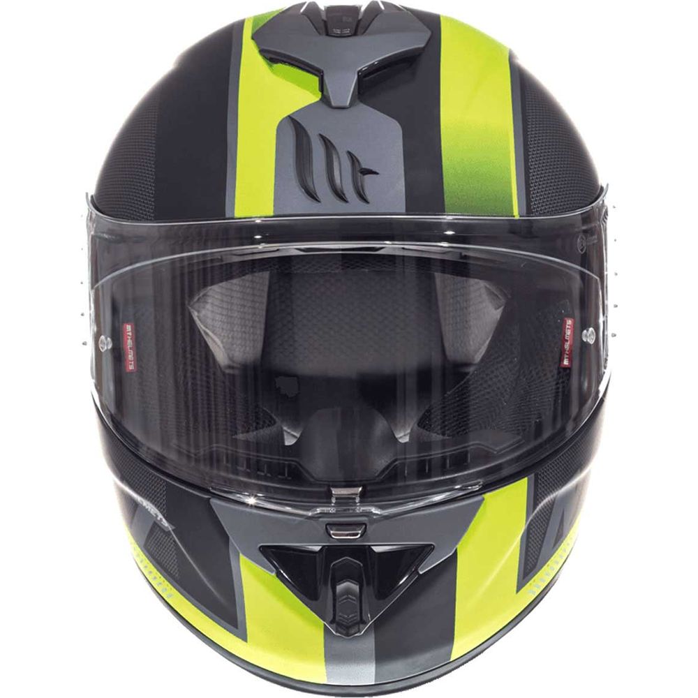 MT Rapide Overtake Full Face Helmet Matt Black / Fluo Yellow (Image 4) - ThrottleChimp