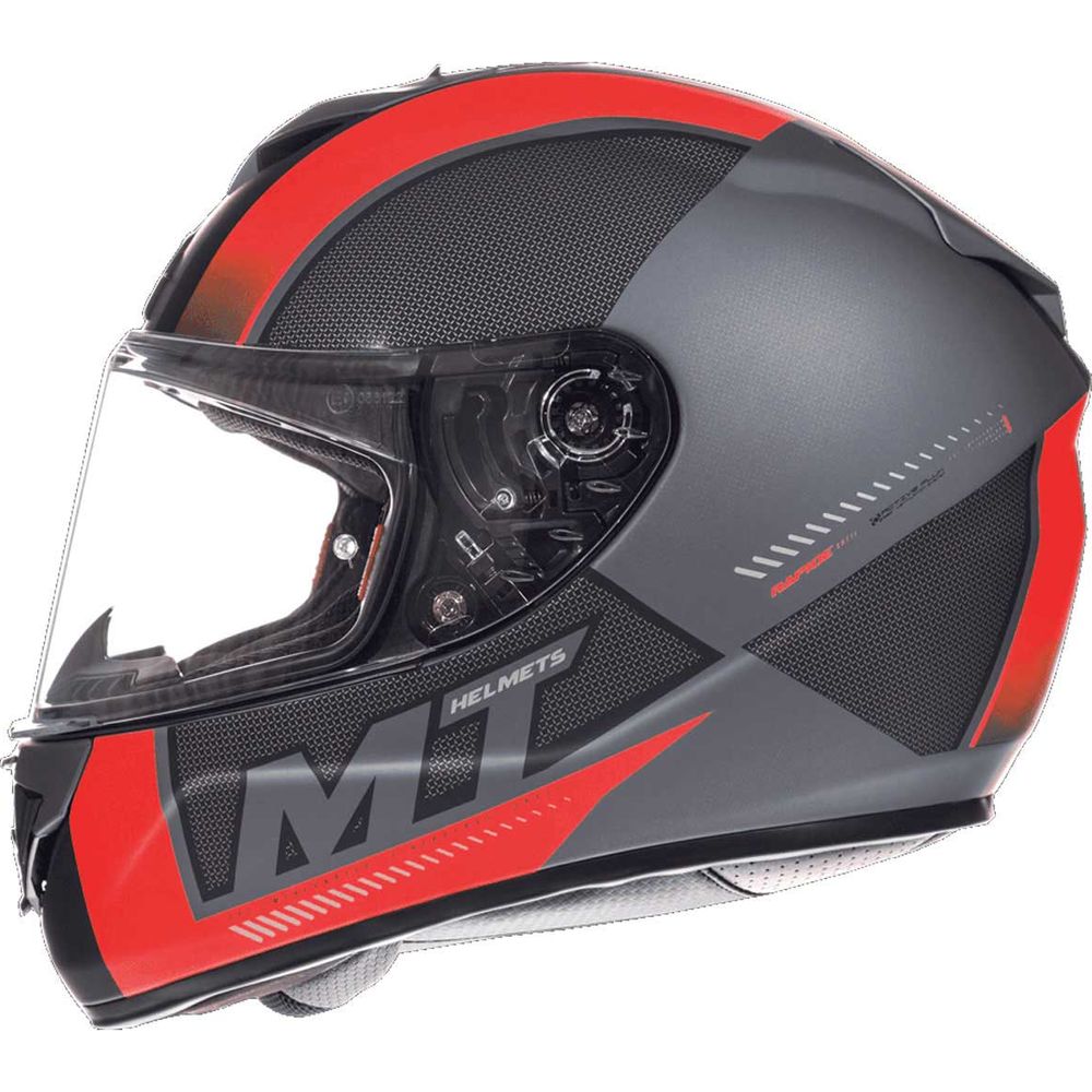 MT Rapide Overtake Full Face Helmet Matt Black / Red (Image 2) - ThrottleChimp