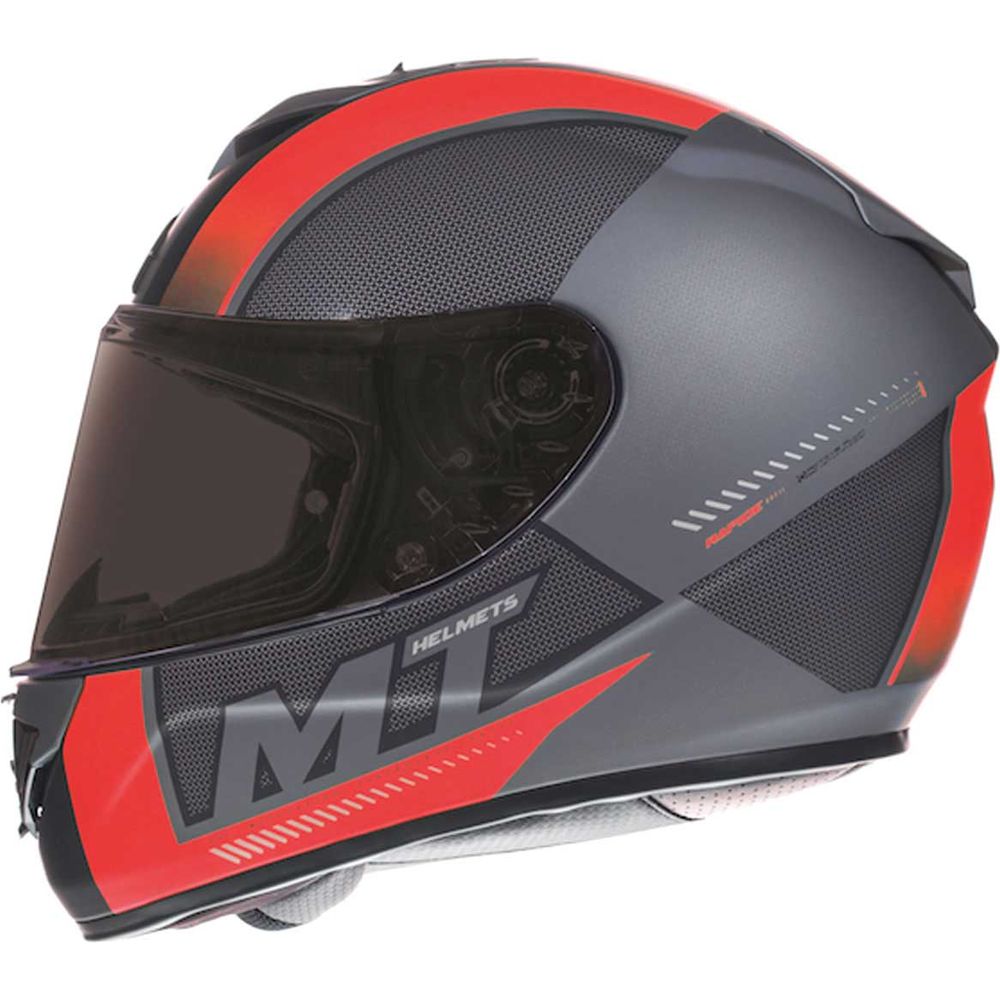 MT Rapide Overtake Full Face Helmet Matt Black / Red (Image 3) - ThrottleChimp